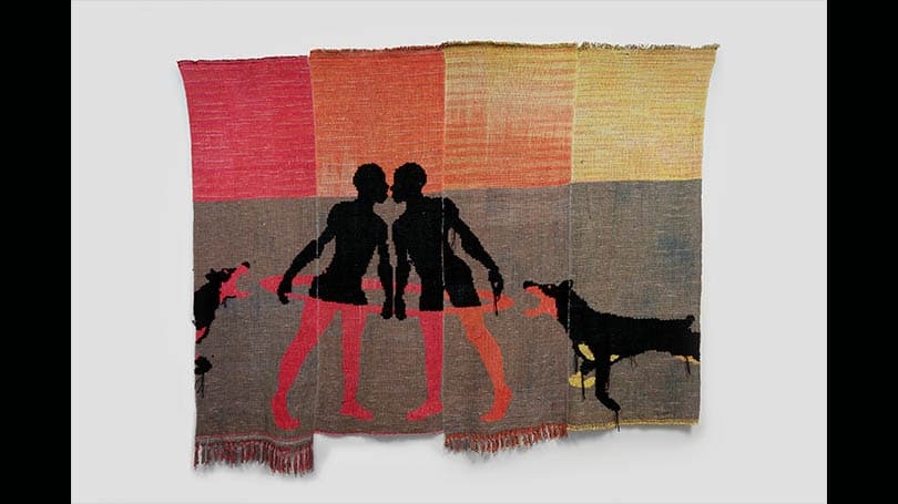 Diedrick Brackens, the revolutionary rite, 2023. Cotton and acrylic yarn. Image courtesy of the artist, Jack Shainman Gallery, New York, and Various Small Fires, Los Angeles, Dallas and Seoul.