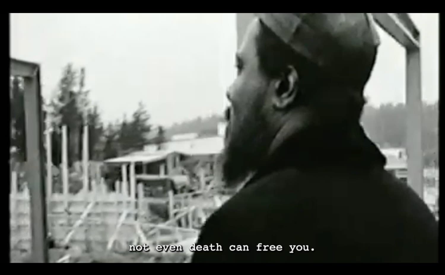 Still of Harmony Holiday, Abide With Me, 2024. Digital color video with sound, 37:31 minutes. Narrated by Fred Moten. Courtesy of artist.